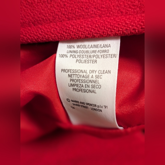 Vintage St Michael 100% Wool Mid Length Peacoat | Size 18/20 - Picture 6 of 7